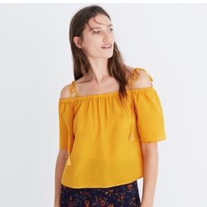 Gold/Mustard Yellow Cold Shoulder Tank Top